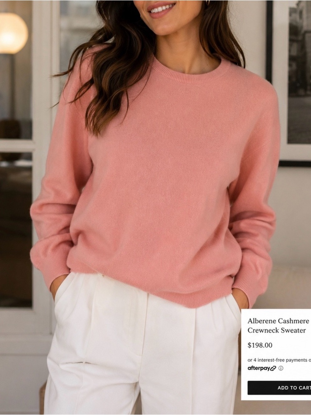 Alberene Light Pink Crewneck Sweater